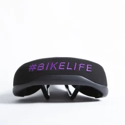Selle BIKELIFE Noire Logo Violet -bike shop selle bikelife noire logo violet 2